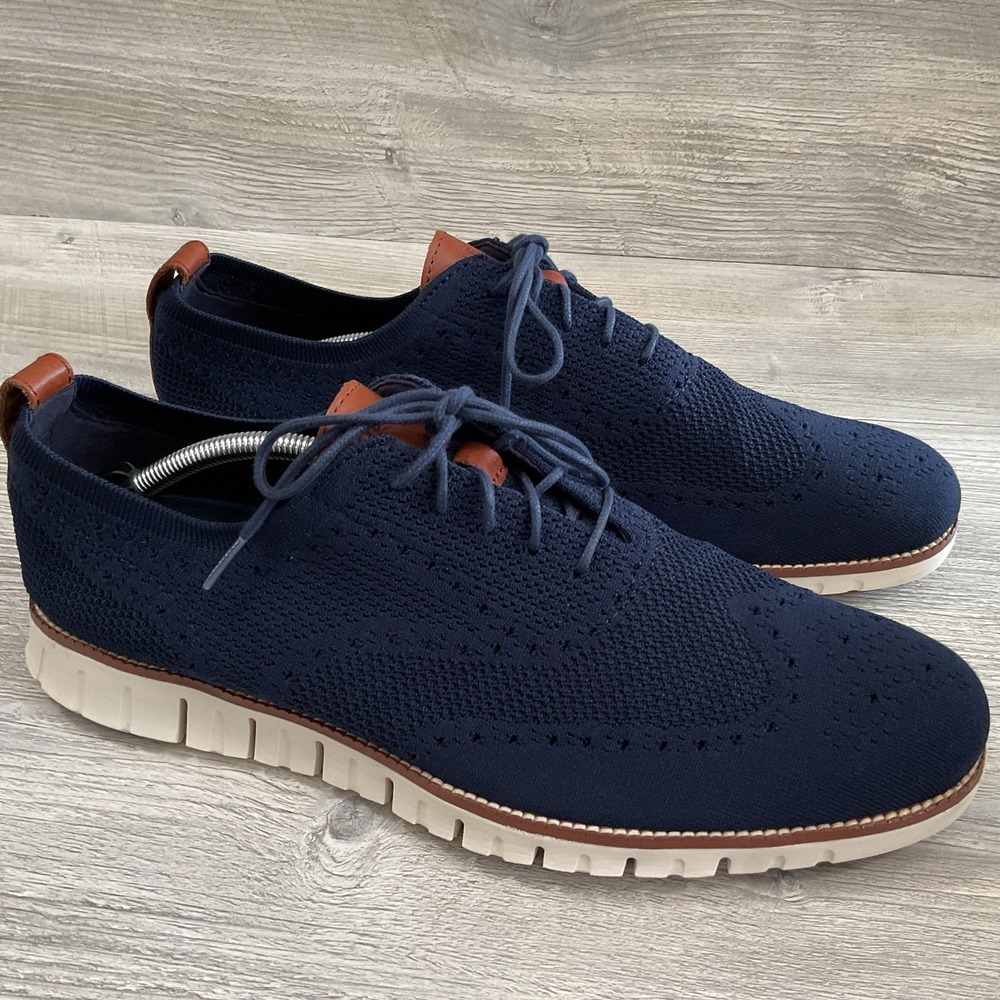 Cole Haan Zerogrand Stitchlite Men's Size 13 M Blue Dress Shoes Knit C24947